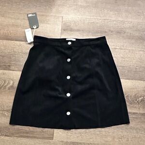 Wilfred Midnight Black Buttoned Mini Skirt